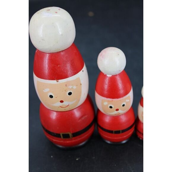 Vintage Santa Clause Nesting Dolls Set Of 5 - Picture 6 of 15